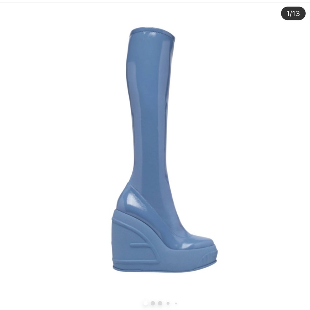 US 7 | Dust blue knee high sci-fi princess boots